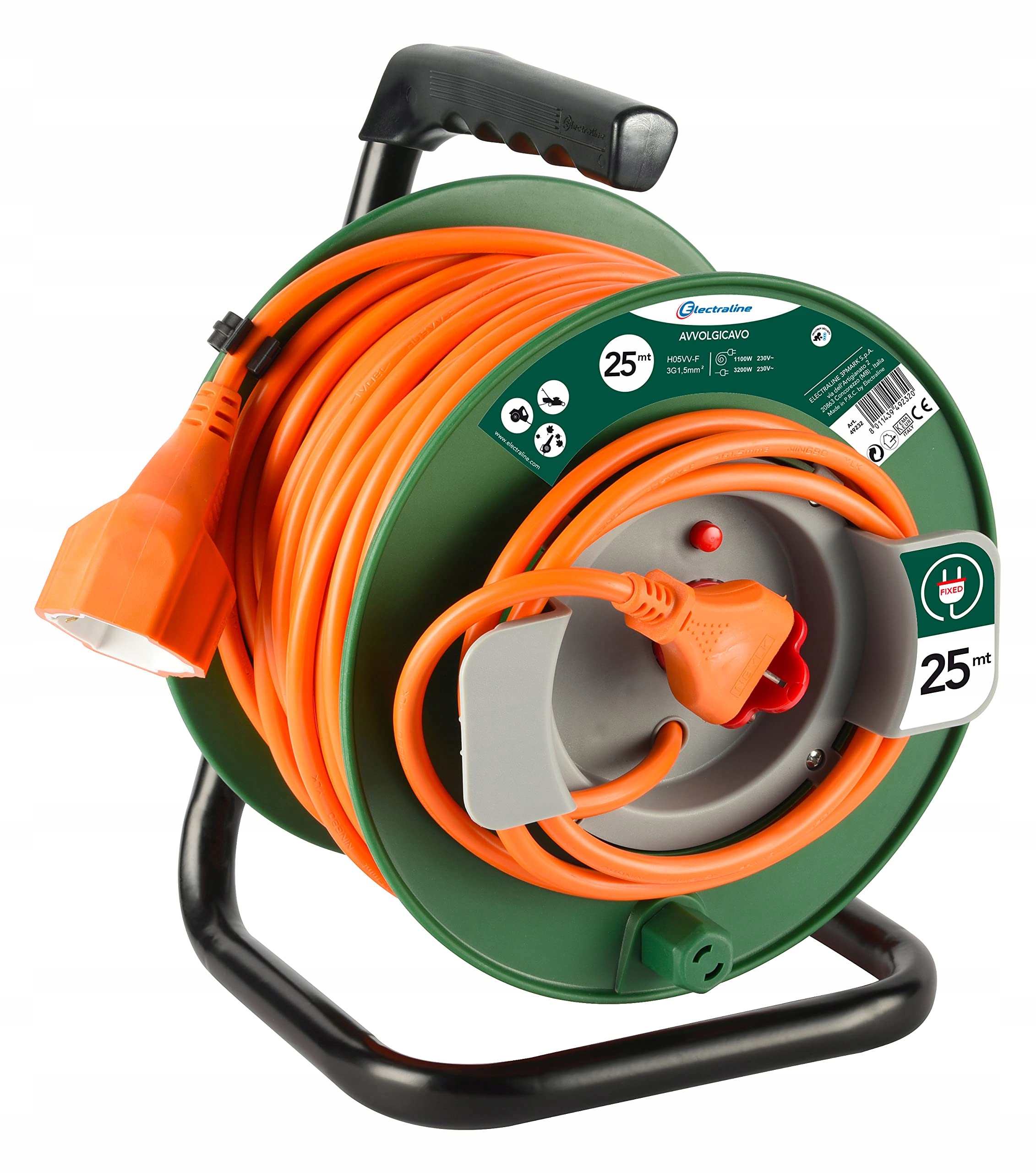 ELECTRALINE Kabelhaspel 25m Universeel Stopcontact Tuin