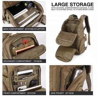 MARDINGTOP Rugzak 30L Molle Laptop Stad Business Reizen — miniatuur 5