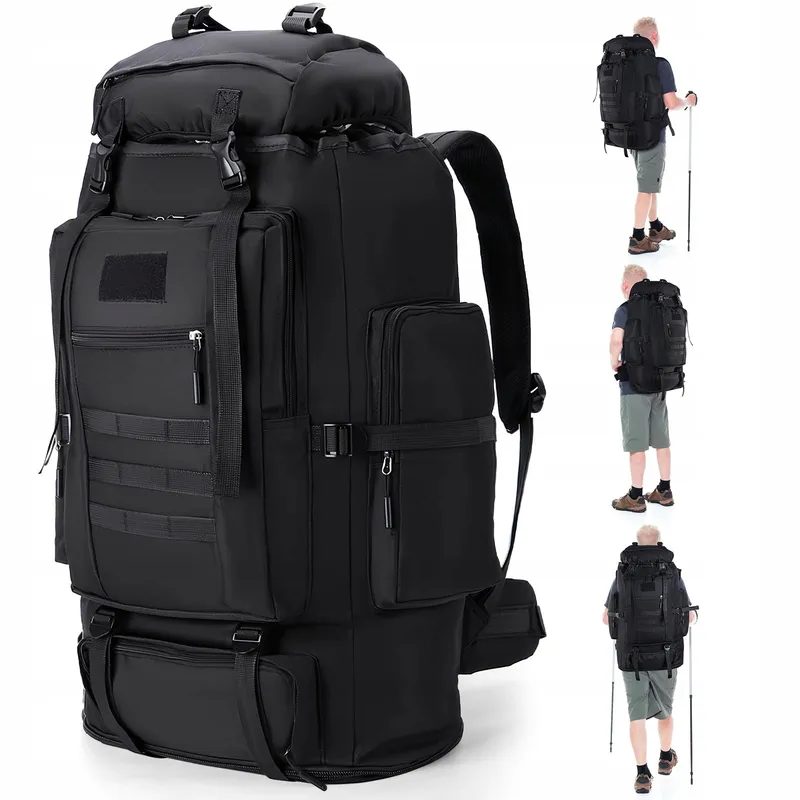 LYTECH Trekkingrugzak 100L Waterdicht Wandelen Zwart — foto 1