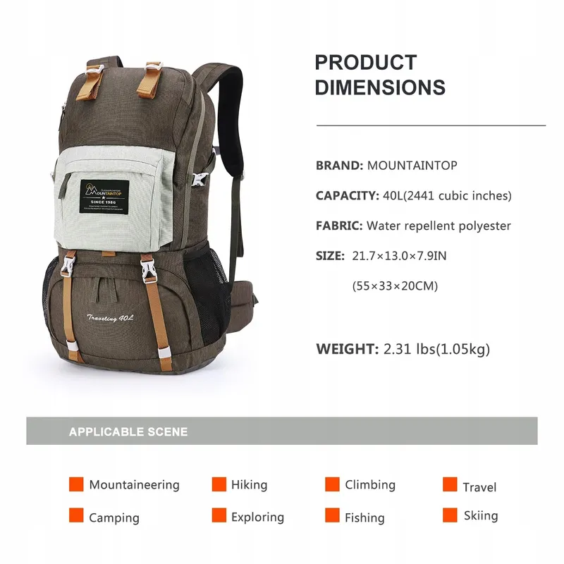 MOUNTAINTOP Trekkingrugzak 40L Heren Dames — foto 2