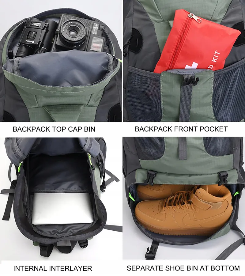 BSEASH Wandelrugzak 50L Licht Waterbestendig Camping — foto 5