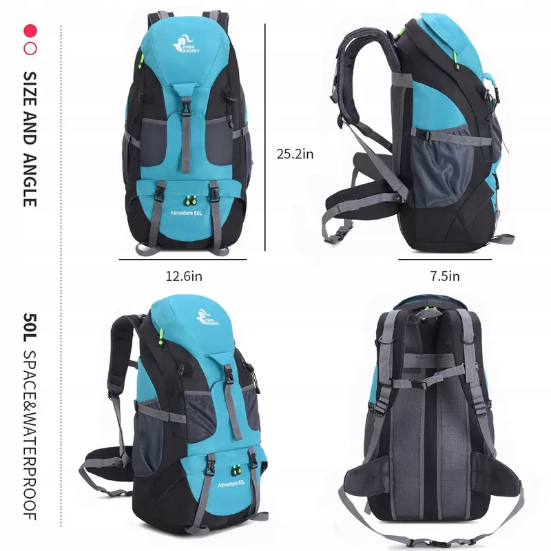 BSEASH Wandelrugzak 50L Licht Waterbestendig Camping — foto 2