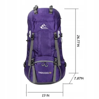 BSEASH Wandelrugzak 60L Waterdicht Licht Voor Kamperen Reizen — miniatuur 2