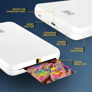 KODAK Step Slim Mobiele Fotoprinter Zink 2x3 Bluetooth Wit — miniatuur 2