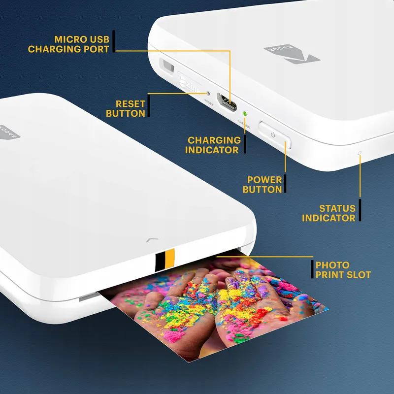 KODAK Step Slim Mobiele Fotoprinter Zink 2x3 Bluetooth Wit — foto 2