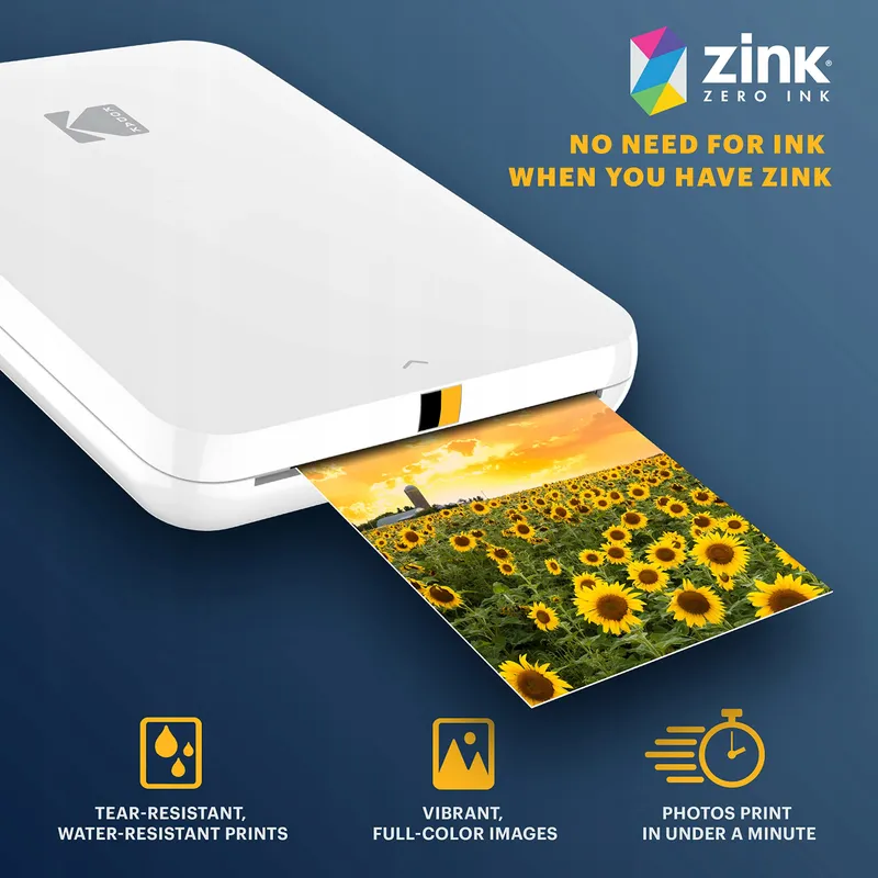 KODAK Step Slim Mobiele Fotoprinter Zink 2x3 Bluetooth Wit — foto 3