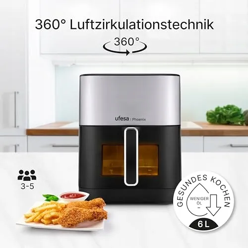 UFESA Phoenix Airfryer 6L 1800W 10 Programma's — foto 5
