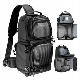 K&F CONCEPT Waterdichte Cameratas Zwart met Regenhoes — miniatuur 8