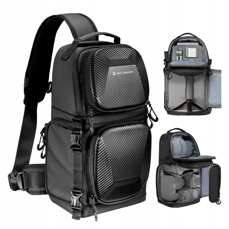 K&F CONCEPT Waterdichte Cameratas Zwart met Regenhoes — foto 8
