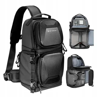 K&F CONCEPT Waterdichte Cameratas Zwart met Regenhoes — miniatuur 1