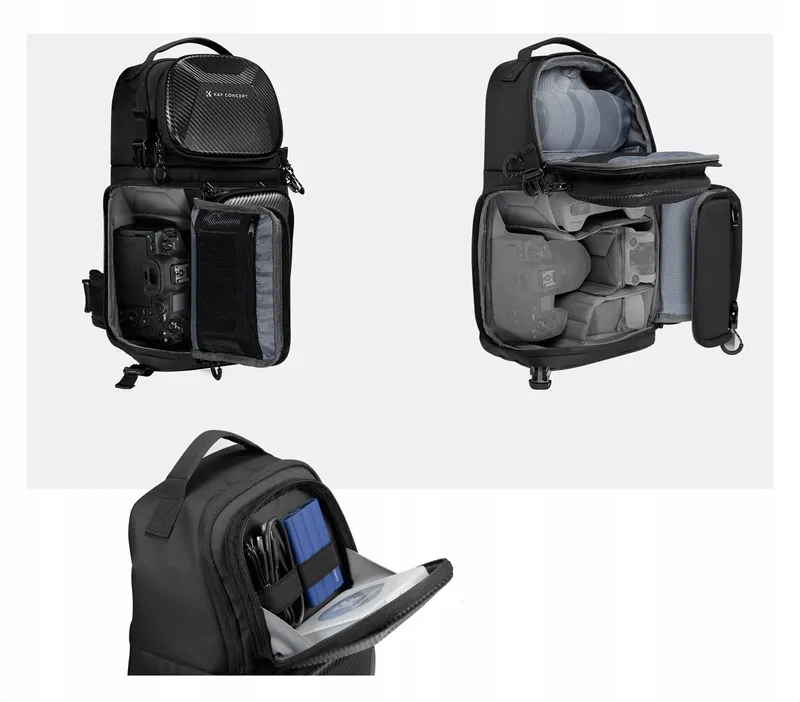 K&F CONCEPT Waterdichte Cameratas Zwart met Regenhoes — foto 14