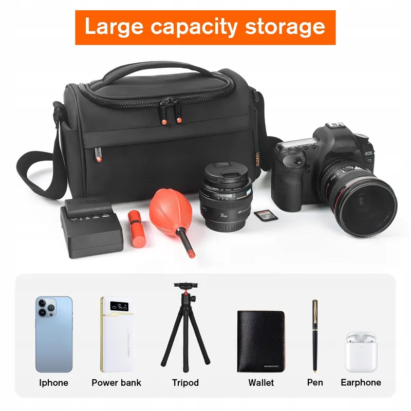 FOSOTO DSLR SLR Cameratas Waterdicht Schoudertas Canon Nikon Sony — foto 6
