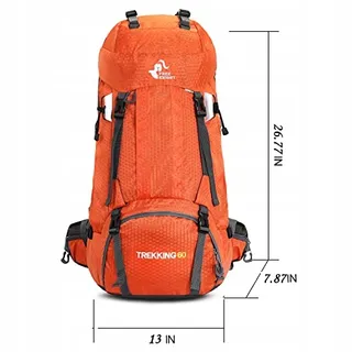 BSEASH Waterdichte Wandelrugzak 60L Oranje — miniatuur 2