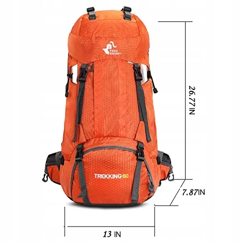 BSEASH Waterdichte Wandelrugzak 60L Oranje — foto 2