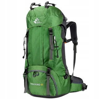 BSEASH Wandelrugzak 60L Waterdicht Licht met Regenhoes Groen — miniatuur 1