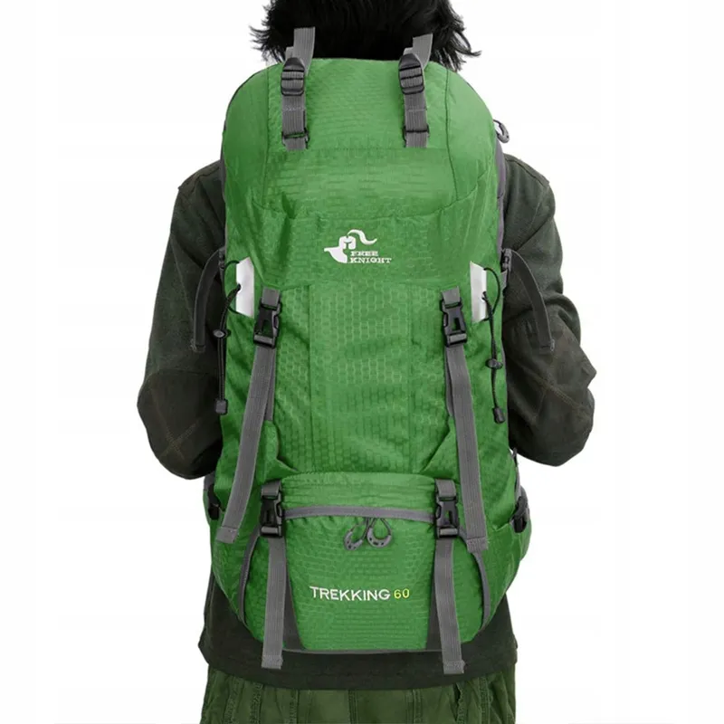 BSEASH Wandelrugzak 60L Waterdicht Licht met Regenhoes Groen — foto 9