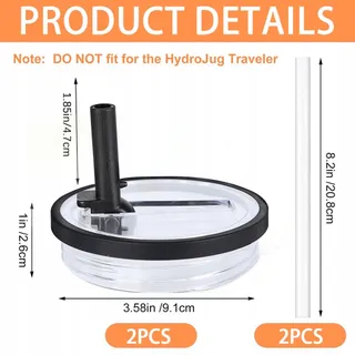 HEYIDAMAI Set 2 Deksels 40oz met 2 Rietjes Zwart — miniatuur 2