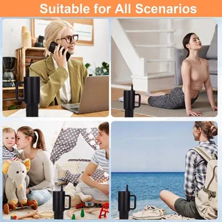 HEYIDAMAI Set 2 Deksels 40oz met 2 Rietjes Zwart — miniatuur 7