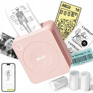 NELKO PM230 Mini Bluetooth Stickerprinter Roze + 3 Rollen Papier