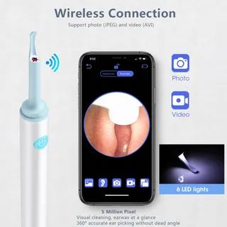 LANMOU Oorreiniger met Camera 1080P Otoscoop iPhone Android — miniatuur 2