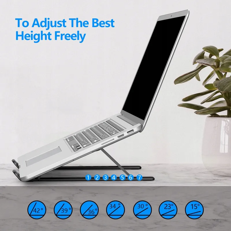 AUYUIIY Aluminium Verstelbare Opvouwbare Laptopstandaard 10-15,6 Inch — foto 3
