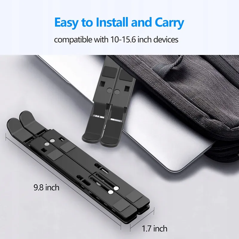 AUYUIIY Aluminium Verstelbare Opvouwbare Laptopstandaard 10-15,6 Inch — foto 4