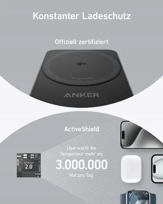 ANKER MagGo Laadstation 3-in-1 Qi2 15W MagSafe iPhone AirPods Watch — miniatuur 7