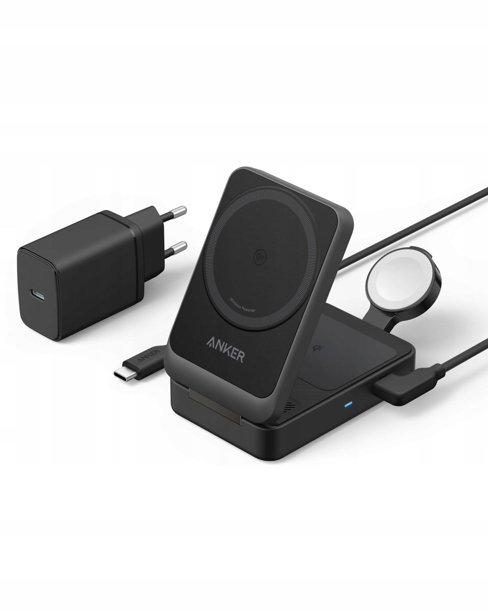 ANKER MagGo Laadstation 3-in-1 Qi2 15W MagSafe iPhone AirPods Watch