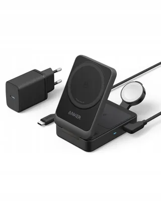 ANKER MagGo Laadstation 3-in-1 Qi2 15W MagSafe iPhone AirPods Watch — miniatuur 1