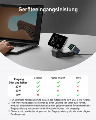 ANKER MagGo Laadstation 3-in-1 Qi2 15W MagSafe iPhone AirPods Watch — miniatuur 6