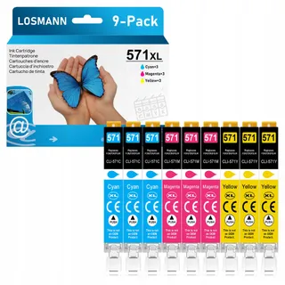 LOSMANN Inktcartridges Canon PGI-570XL CLI-571XL PIXMA TS MG 9 Stuks — miniatuur 1