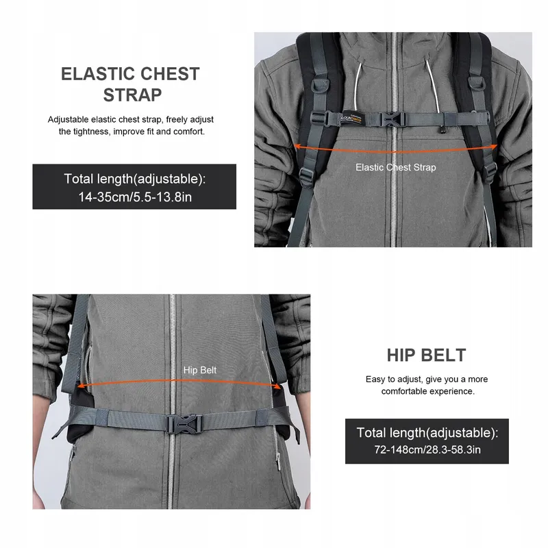 MOUNTAINTOP Trekkingrugzak 40L Unisex Waterbestendig met Hoes β foto 4