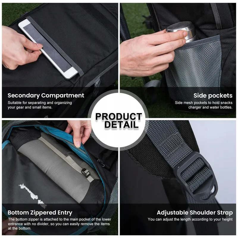 MOUNTAINTOP Trekkingrugzak 40L Unisex Waterbestendig met Hoes β foto 8