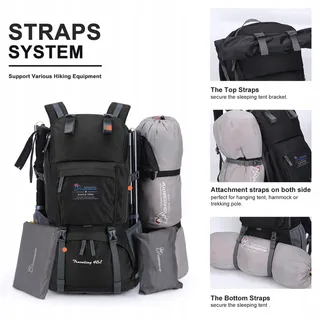 MOUNTAINTOP Trekkingrugzak 40L Unisex Waterbestendig met Hoes — miniatuur 5