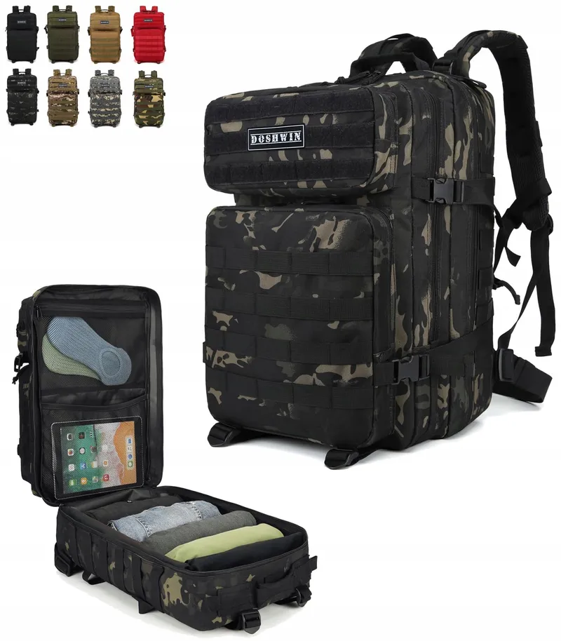 DOSHWIN Militaire Rugzak 40L Tactisch Molle Camping Trekking Zwart — foto 1