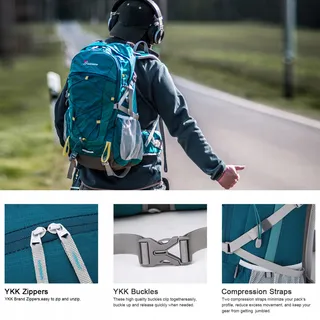 MOUNTAINTOP Trekkingrugzak 40L Unisex Met Regenhoes Outdoor — miniatuur 6