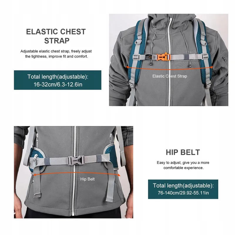 MOUNTAINTOP Trekkingrugzak 40L Unisex Met Regenhoes Outdoor — foto 3