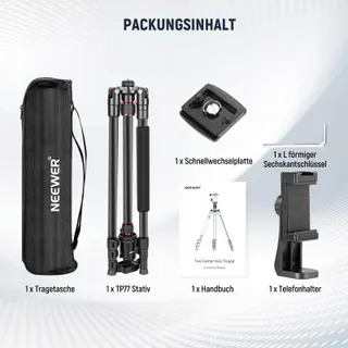 NEEWER TP77 Camerastatief 77 Inch DSLR Telefoon 360 Kogelkop Aluminium — miniatuur 9