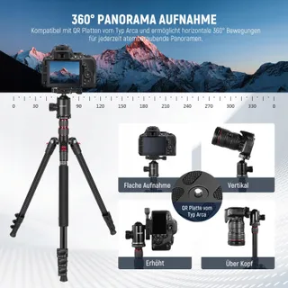 NEEWER TP77 Camerastatief 77 Inch DSLR Telefoon 360 Kogelkop Aluminium — miniatuur 4