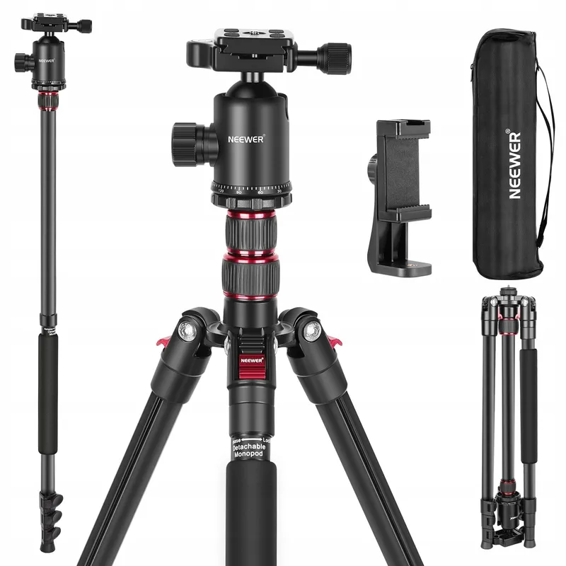 NEEWER TP77 Camerastatief 77 Inch DSLR Telefoon 360 Kogelkop Aluminium — foto 1