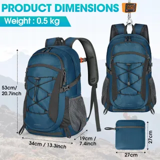 RAINSMORE Waterdichte Wandelrugzak 40L Blauw — miniatuur 2