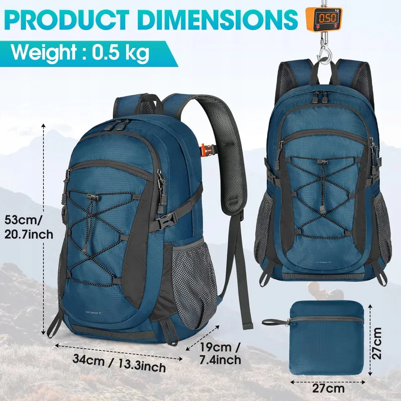 RAINSMORE Waterdichte Wandelrugzak 40L Blauw — foto 2