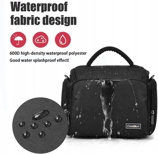 CWATCUN Schoudertas Camera SLR Waterdicht Groot Zwart — miniatuur 5