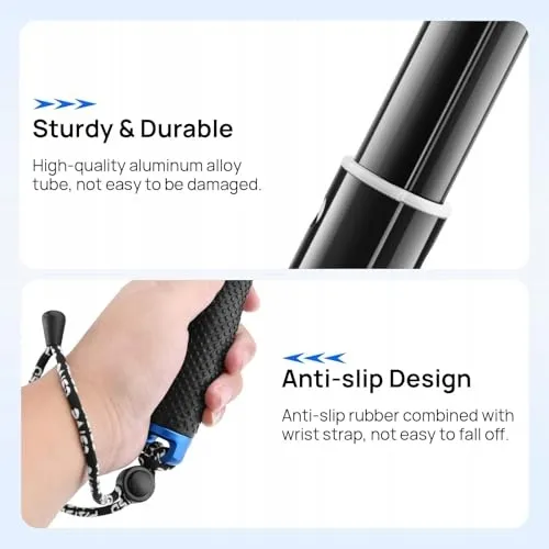 GLASFLENGTH Telescopische Selfiestick 49cm Voor GoPro Hero 12-8 DJI AKASO — foto 3