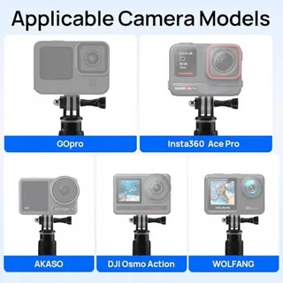 GLASFLENGTH Telescopische Selfiestick 49cm Voor GoPro Hero 12-8 DJI AKASO — miniatuur 6
