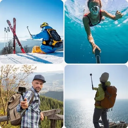 GLASFLENGTH Telescopische Selfiestick 49cm Voor GoPro Hero 12-8 DJI AKASO — foto 7