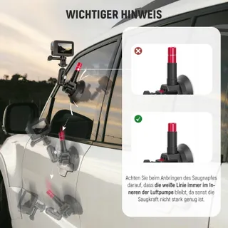 NEEWER Drievoudige Zuignaphouder Auto met Selfiestick en GoPro Houders — miniatuur 3