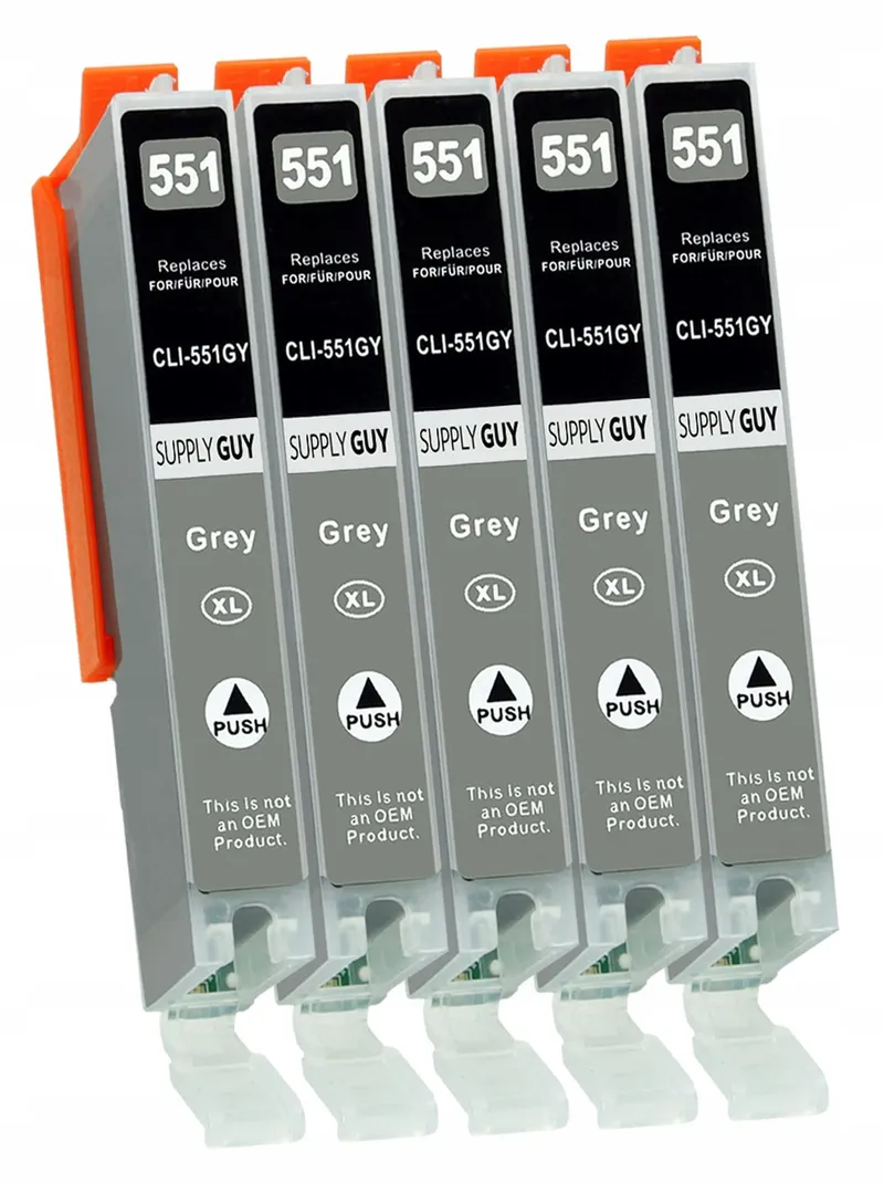 SUPPLY GUY 5 Inktpatronen Met Chip Compatibel Canon CLI-551 Grijs Pixma — foto 1