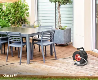 GARZA Kabelhaspel 4 Stopcontacten 15m Handvat 1,5mm Kabel — miniatuur 4