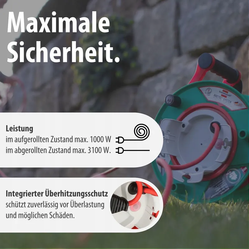 BRENNENSTUHL Garant Tuinkabelhaspel 25m IP44 Voor Grasmaaier Buiten — foto 5